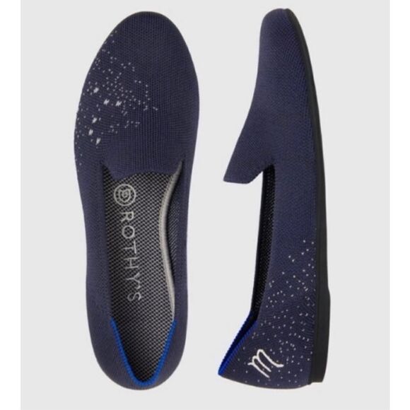 Rothy's Zodiac‎ Scorpio Loafers Retired Slip On Washable Flat Navy Blue Size 12 - Picture 1 of 15